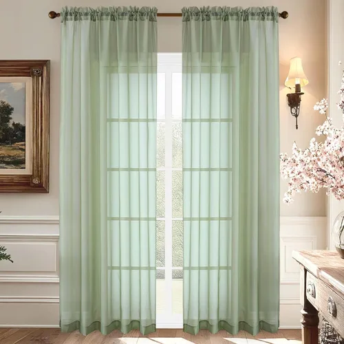 Miniatura 26 de Aiyufeng 2 paneles de cenefa transparente negra de 14 pulgadas de largo, cortinas cortas negras transparentes para dormitorio, cortinas de cocina