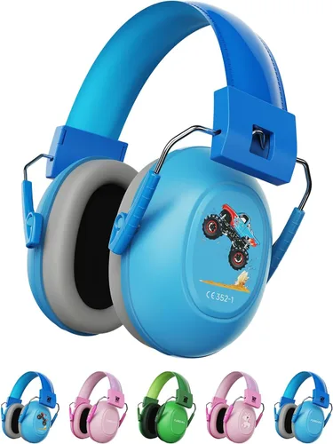 Miniatura 8 de Paquete de 2 auriculares con cancelación de ruido para niños, protección auditiva de 28 dB SNR orejeras con reducción de ruido para niños/niños