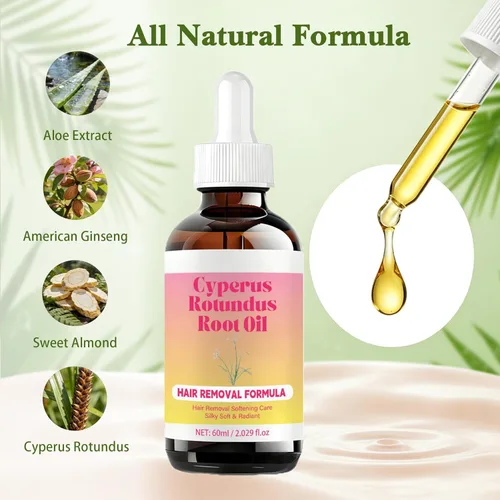 Miniatura 5 de Aceite Cyperus Rotundus, fórmula de depilación, cuidado de la inhibición del cabello, sedoso y suave, fórmula natural ideal para hombres y mujeres
