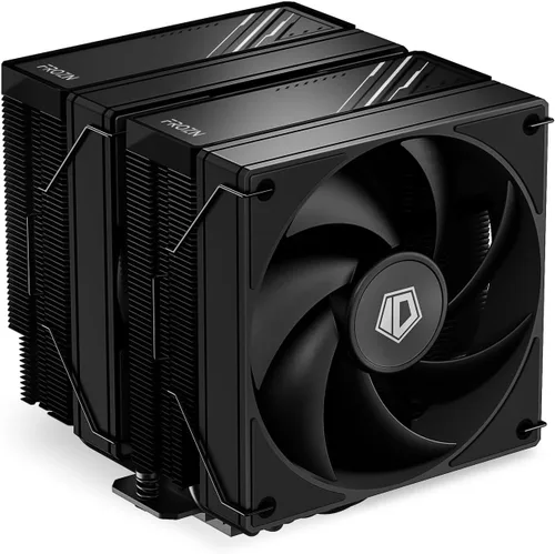 ID-COOLING FROZN A620 Negro - Enfriador de aire para CPU de doble torre negro de 6.1" de altura, 6×Φ6mm tubos de calor, ventiladores FDB duales de