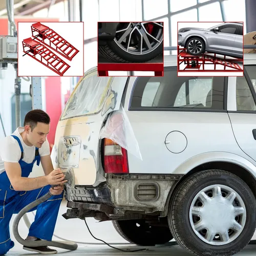 Miniatura 9 de Rampas Hidráulicas para Automóvil de Servicio Pesado, Rampas de Servicio para Auto Camión con Elevación Hidráulica, 2 Piezas, 11000 Libras, 5