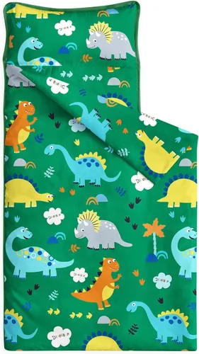 Wake In Cloud - Tapete para siesta para niños pequeños con almohada y manta, tela 100% algodón, para niños de 3 años más en guardería, jardín de