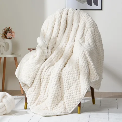 Miniatura 10 de Wemore Manta con peso de forro polar para adultos (48 x 72 pulgadas, 15 libras, negra), manta pesada de sherpa suave y acogedora de doble cara