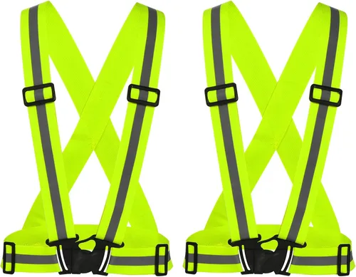 Miniatura 7 de M METERXITY Chaleco reflectante: tira ajustable, equipo de seguridad reflectante de alta visibilidad para correr, para ciclismo, correr Amarillo