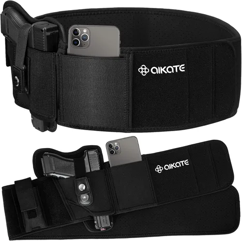 AIKATE Funda de banda para el vientre mejorada para transporte oculto, funda de pistola de ocultación profunda para hombres, fundas de cintura para