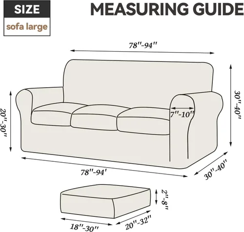Miniatura 6 de WEERRW 4 Piezas Fundas de Terciopelo de Alta Elasticidad para Sofá de 3 Cojines Fundas de Sofá, Protector de Muebles Lavable con Parte Inferior