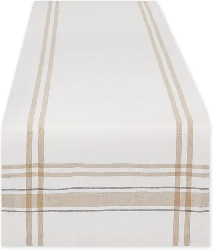 Miniatura 17 de DII Colección de Mesa de Comedor de Rayas Francesas Camino de Mesa Estilo Granja, 14x72 Pulgadas, Gris Pardo/Negro