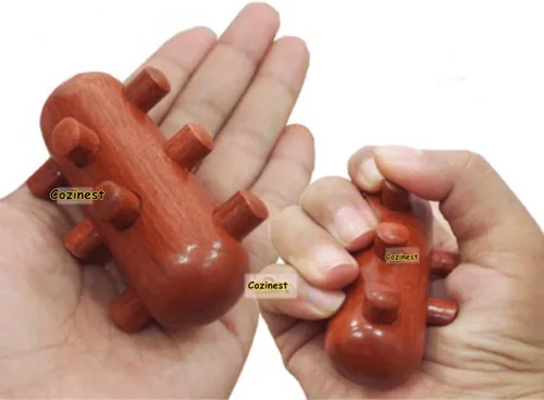 Miniatura 6 de Reflexology - Masajeador tailandés tradicional de madera para cuerpo completo, gancho para espalda, spa, cara, terapia Gua Sha, herramienta