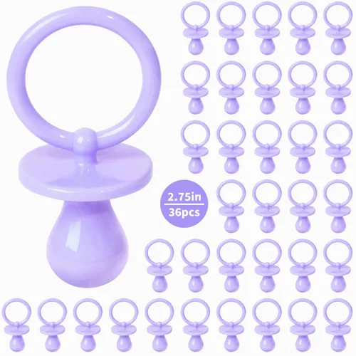 Miniatura 13 de 36 chupones de plástico para juego de baby shower, chupetes de baby shower de 2.75 pulgadas, chupetes azules para decoración de baby shower