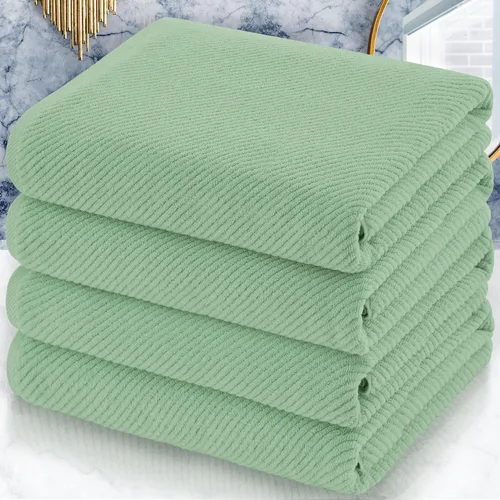 Miniatura 104 de VOOVA & MOVAS Toallas de baño amarillas – 100% algodón Secado rápido Peso Gruesas Suave, juego de 6 toallas de baño, 2 toallas grandes de 30
