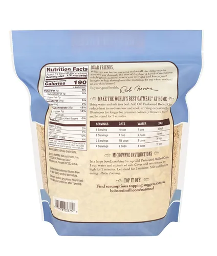 Miniatura 2 de Bob's Red Mill Avena enrollada anticuada sin gluten, 32 onzas (paquete de 4), sin gluten, sin OMG, grano entero, vegano, kosher