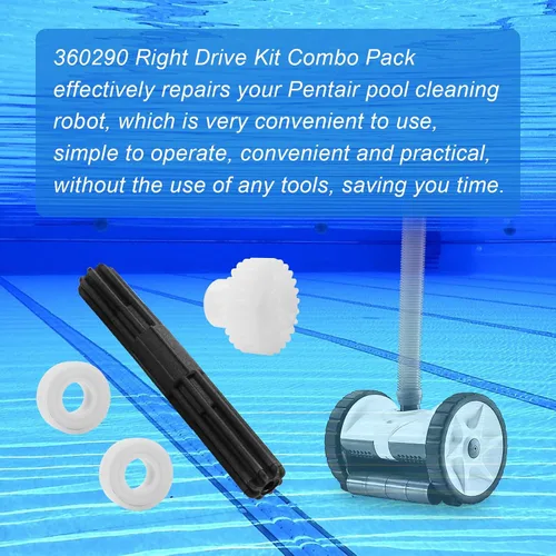 Miniatura 6 de Piezas de repuesto para limpiador de piscinas Pentair 360290 Rebel Right Drive Kit Rodamientos, para Pentair Rebel y Kreepy Krauly Warrior Limpiador