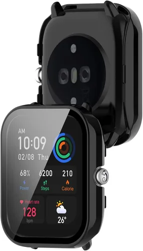 Miniatura 8 de Paquete de 2 protectores de pantalla compatibles con Amazfit GTS 4 Mini, pantalla de vidrio templado + fundas protectoras de policarbonato mate