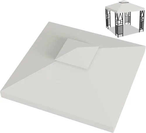 Miniatura 10 de Cubierta de repuesto para toldo de 10 x 10 pies, doble nivel, con 12 velcros, nailon impermeable con protección UV, refugio al aire libre para Verde