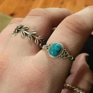 Miniatura 4 de Avicrafts Turquoise Stone Ring 925 Sterling Silver Statement Ring For Women Handmade Gemstone Christmas Jewellery Gift For Her