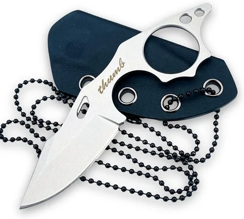 HUAAO Cuchillo de hoja fija EDC de 4.9 pulgadas, hoja de acero 9Cr18MoV y mango de espiga completa, cuchillo pequeño con funda para cortar regalo de