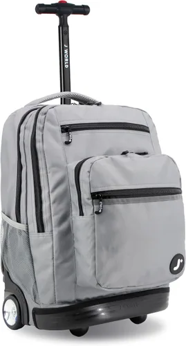 Miniatura 24 de J World Sundance Mochila Rodante para Laptop para Niñas y Niños. Mochila Escolar con Ruedas, Rombos negro, 20 pulgadas