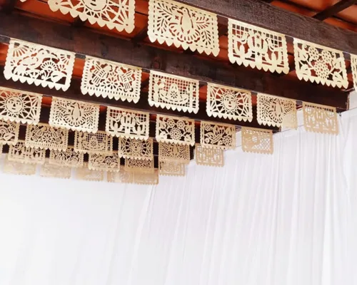 Miniatura 5 de Cartel de papel picado dorado – Cartel de papel picado dorado mate con purpurina para fiestas, bodas, despedidas de soltera, compromiso, baby