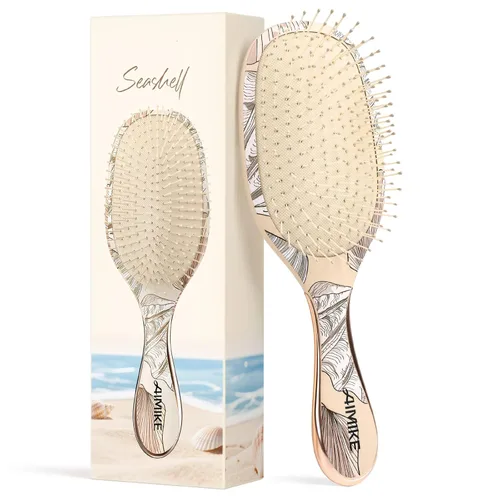 Miniatura 11 de AIMIKE Cepillo para desenredar, cepillo desenredante ventilado para cabello mojado y seco con cerdas suaves, cepillo para desenredar sin dolor