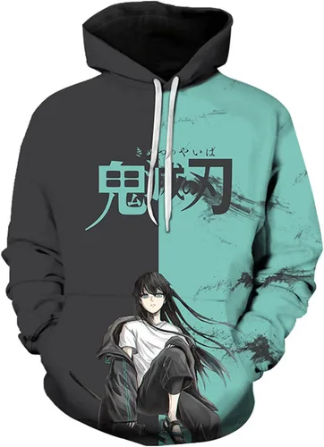 BAKUGOU Zenitsu - Sudadera con capucha Demon Slayer Inosuke Rengoku para hombre, manga larga, sudadera con capucha Muichirou, suéter amarillo