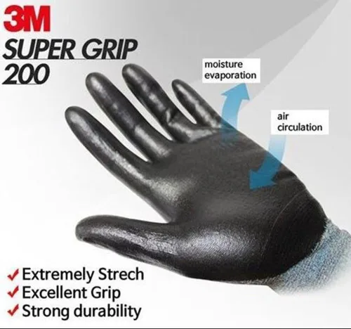 Miniatura 3 de 3M Guantes de trabajo de jardinería con revestimiento de espuma de nitrilo de agarre cómodo (5 unidades) (L, gris)