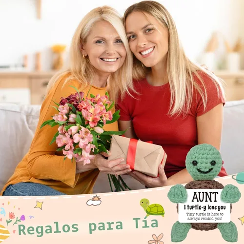Miniatura 4 de 4THFARMES Mini divertidos regalos de tortuga tía tía de sobrina sobrino, regalos de cumpleaños para tía tía, ideas de regalo para tía tía, pequeñas