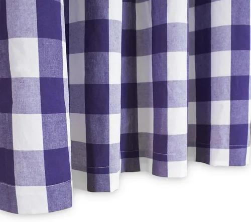 Miniatura 49 de Cenefas de cortina para ventana de 16 pulgadas de largo, 2 paneles de cuadros búfalo, cortinas pequeñas con bolsillo para barra, estilo clásico