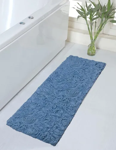 Miniatura 102 de Home Weavers Bell Flower Collection - Tapetes de baño copetudos 100 % algodón, extrasuaves y absorbentes, antideslizantes, lavables a máquina, lino