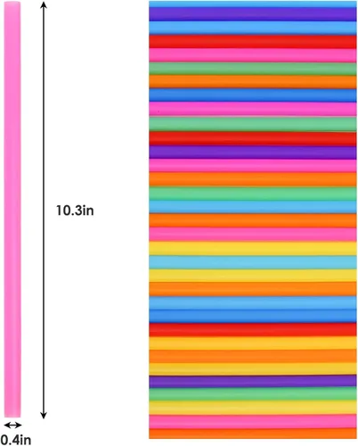 Miniatura 8 de Tomnk Paquete de 120 pajitas para batidos, pajitas de 10.3 pulgadas desechables, pajitas de plástico para batidos en varios colores brillantes