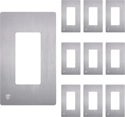 ENERLITES, Elite SI8831-BSV-10PCS - Tapa de tomacorriente sin tornillos apta niños, 1 toma, 4.68 x 2.93 pulgadas (alto x largo), policarbonato