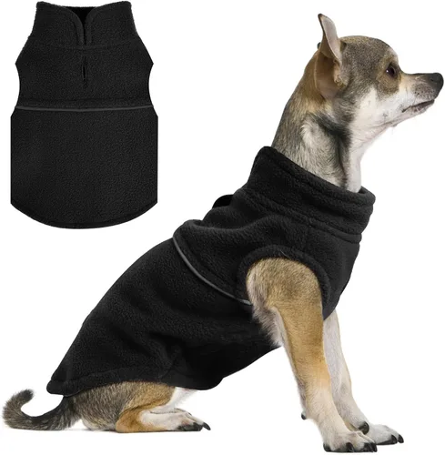 Miniatura 26 de Suéteres para perros pequeños hembra, chaleco de forro polar para perro con agujero para correa, suéter pullover cálido, chaqueta para cachorro