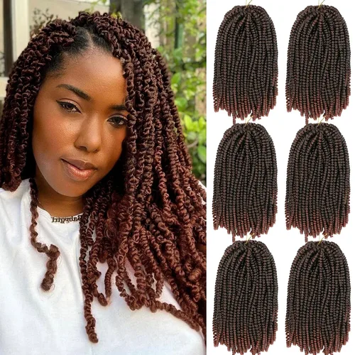 Miniatura 7 de Paquete de 2 cabello para trenzas en espiral de 8 pulgadas, cabello Spring Twist para rastas falsas, rastas de mariposa, cabello para trenzas, fibra