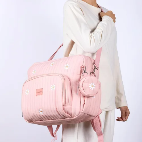 Miniatura 2 de GOBABYMART Mochila para pañales con cambiador - Bolso de viaje para bebé, bolsillos aislados para botellas, correas para cochecito, Grande, Moderno