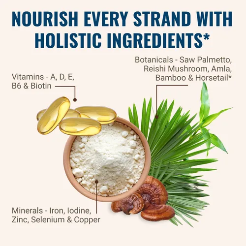Miniatura 4 de Hair La Vie Live Conscious - Vitaminas clínicas para el crecimiento del cabello para mujeres y hombres con biotina, colágeno y palma enana americana