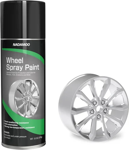 NADAMOO Pintura en aerosol para llantas de aluminio, pintura semibrillante para llantas de coche en aerosol para recoloración y protección de