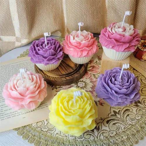 Miniatura 7 de Molde de silicona para velas de flores de peonía, molde de jabón, fondant, chocolate, pastel, dulces, resina epoxi, yeso, arcilla, herramientas