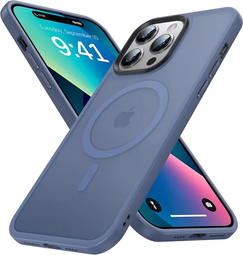 Miniatura 17 de Funda magnética para iPhone 14 Pro [compatible con MagSafe] [Fuerte magnético] [Protección de grado militar de 10 pies] Funda delgada para iPhone 14