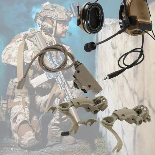 Miniatura 7 de HEARFALCOM Auriculares tácticos Comta III Casco táctico Adaptador de riel ARC Edición no militar Cancelación de ruido Pickup Auriculares de disparo