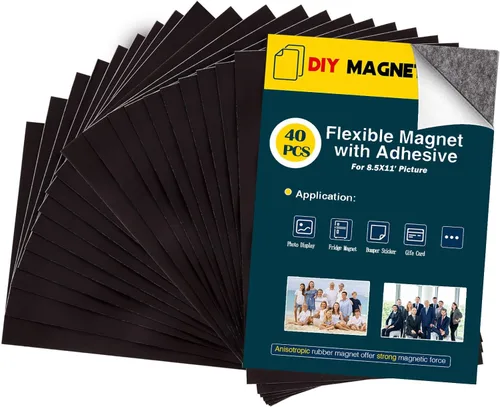 Miniatura 8 de Hojas magnéticas adhesivas para tamaño carta de 8.5 x 11 pulgadas (paquete de 8), hojas magnéticas con adhesivo autoadhesivo para el hogar