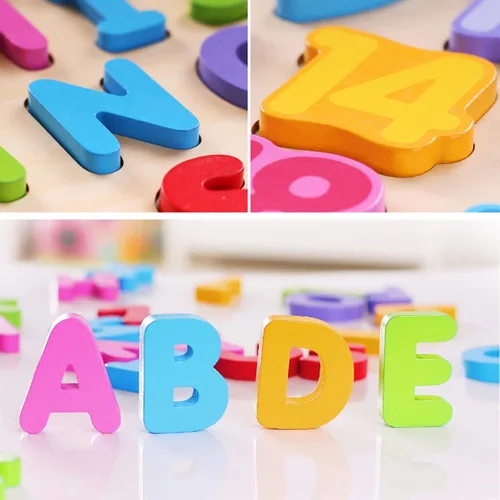 Miniatura 3 de Juguetes de Rompecabezas de Madera del Alfabeto, rompecabezas de letras y números ABC para niños de 3 años, juguetes de aprendizaje preescolar