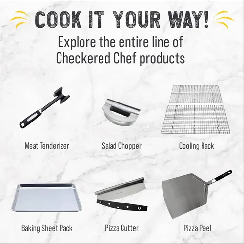 Miniatura 6 de Checkered Chef - Bandeja para hornear y estante de enfriamiento - Media hoja, bandejas de aluminio para galletas de 18" x 13" y estante de alambre