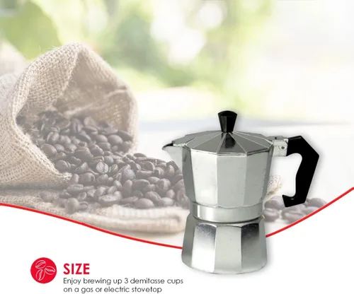 Miniatura 3 de Home Basics Máquina de café expreso de aluminio de 5 onzas, 3 tazas
