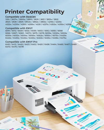 Miniatura 2 de Paquete combinado de cartuchos 67XL negro/color para tinta de impresoras HP Ink 67 67XL para impresoras Deskjet 2700e 2755e 2732 2752 Deskjet 4155
