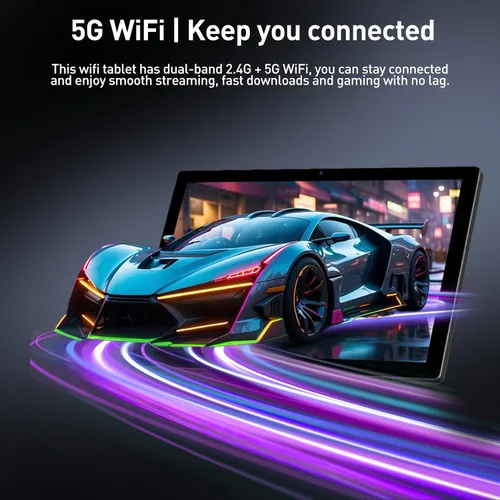 Miniatura 5 de Tablet Android de 10.1 pulgadas, 128 GB de almacenamiento, 8 GB (4+4) RAM, Octa-Core, tableta WiFi 5G, batería de 7000 mAh, BT 5.0, GPS, cámara