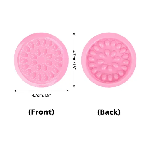 Miniatura 2 de G2PLUS Soportes de pegamento para pestañas postizas, 100 PCS bandejas desechables para pestañas, paleta de pegamento de plástico rosa