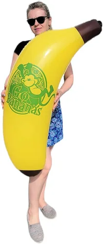 Miniatura 5 de Vinilo inflable de plátano amarillo fresco (44 pulgadas). Fruta segura para inflar. Juguete de piscina. Decoración de fiesta.