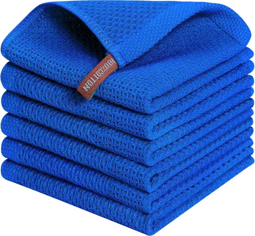 Miniatura 122 de Kitinjoy - Paños de cocina de 100 % algodón, tela de tejido gofrado, paño de limpieza ultrasuave, absorbente y de secado rápido. Gris Oscuro
