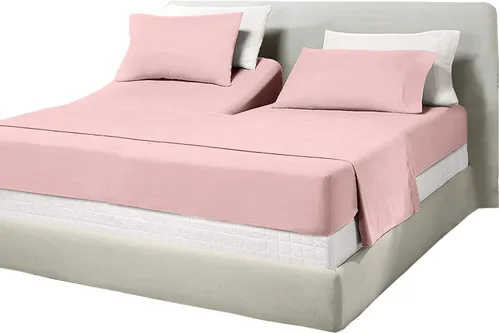 Miniatura 28 de Juego de sábanas de algodón de 600 hilos tamaño Queen dividido para base de cama ajustable, juego de sábanas de 4 piezas con bolsillo profundo