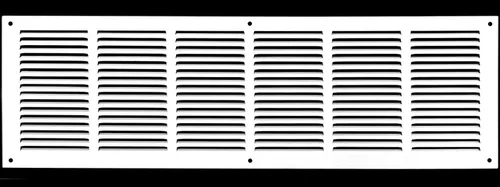 Miniatura 86 de HVAC Premium 30' x 10' [Abertura de conducto] Rejilla de aire de retorno de acero estampado plano - Pared lateral y techo - Cubierta de conducto