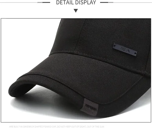 Miniatura 4 de Sombrero vintage de algodón para papá con picos de doble capa ajustable gorra de béisbol de moda para hombre